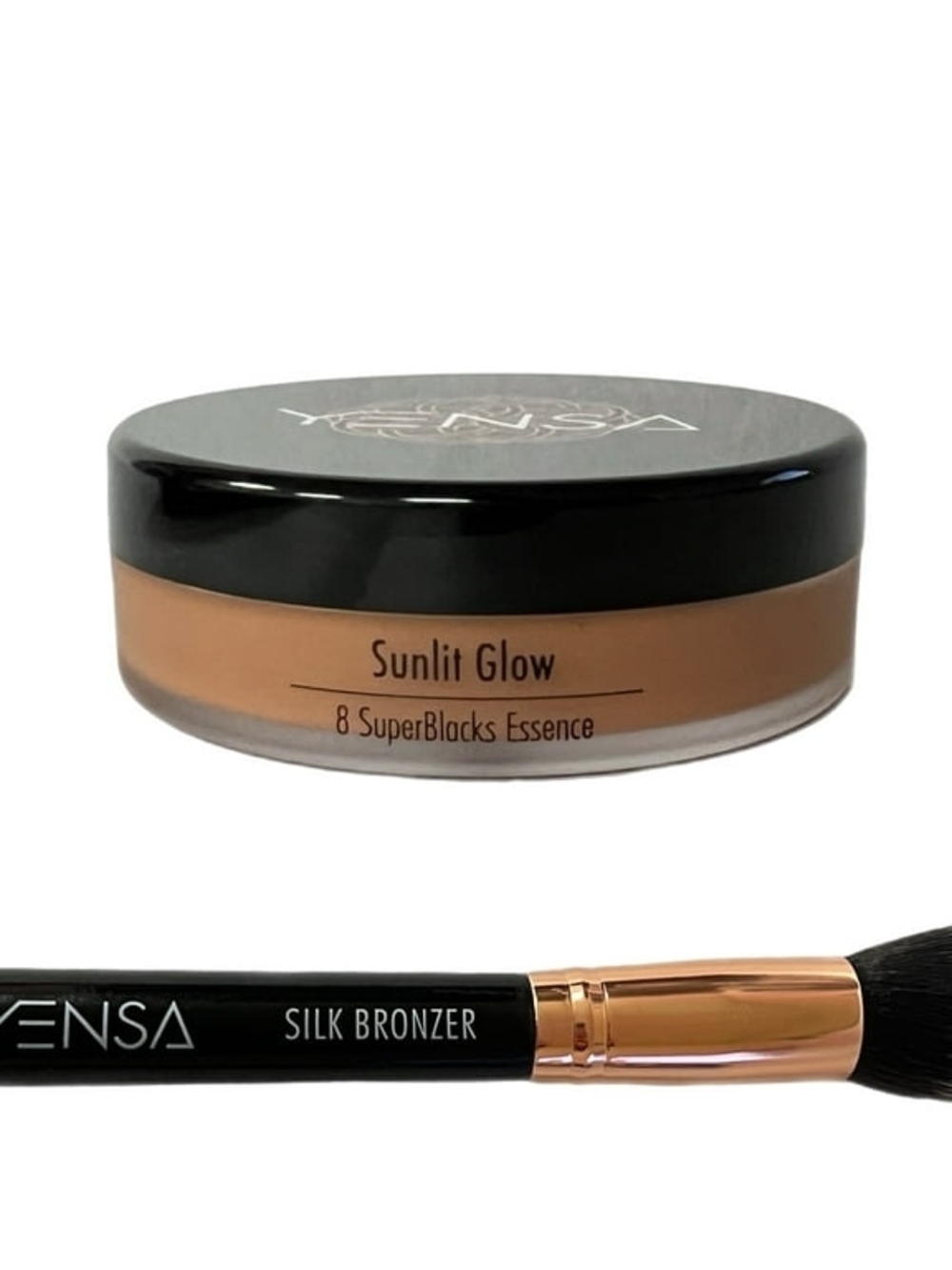 Yensa Sunlit Glow Silk Bronzer + Brush Duo - Deep Tan